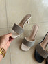 Ladies Rhinestone Embedded Open Toe Heels